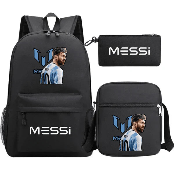 Kit Mochila Infantil + Estojo + Lancheira Messi