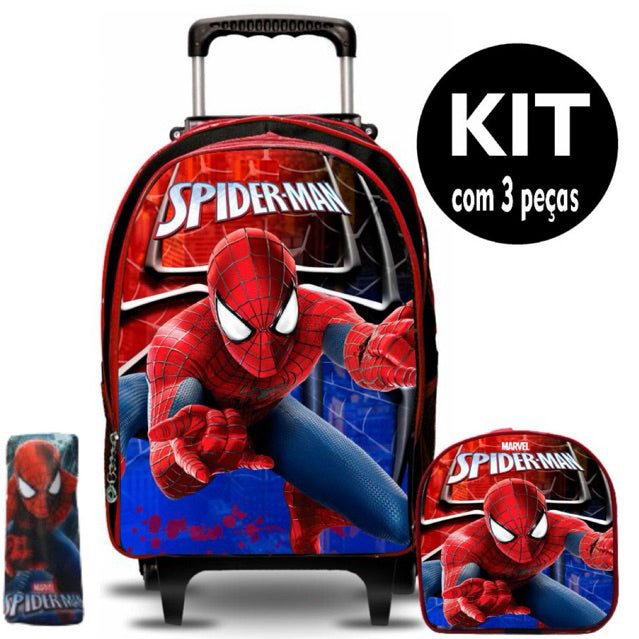 Mochila Escolar Infantil Rodinha - Menino - Homem Aranha