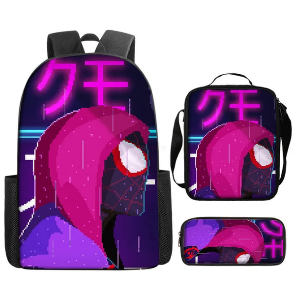 Mochila Infantil Homem-Aranha + Estojo + Lancheira