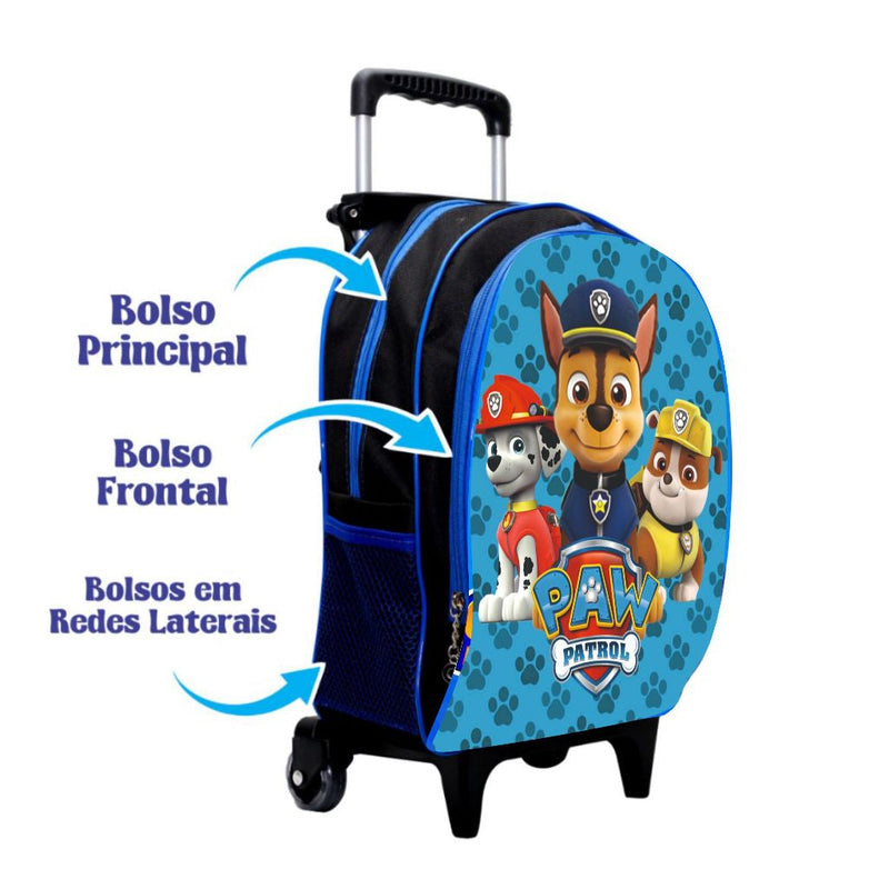 IT Mochila escolar infantil patrulha canina com lancheira e estojo