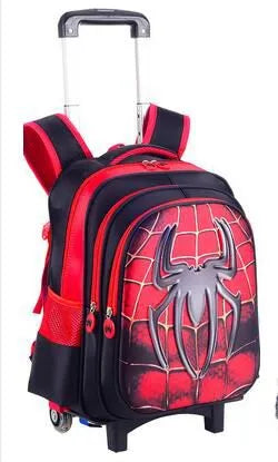 Mochila Infantil Homem Aranha Impermeável com Rodinhas