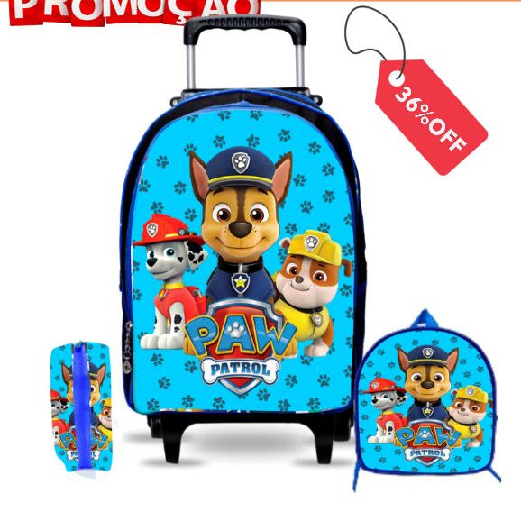 IT Mochila escolar infantil patrulha canina com lancheira e estojo